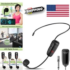 UHF Wireless Microphone Headset with LED Display for Public Speaking and Fitness