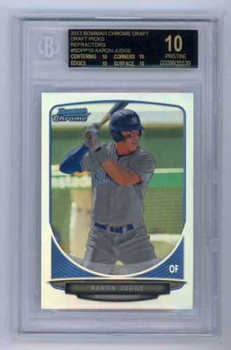 AARON JUDGE 2013 Bowman Chrome Draft Refractor BGS 10 PRISTINE BLACK Label Pop 1