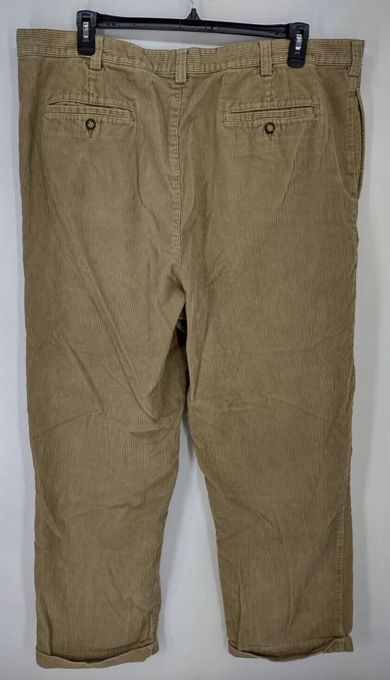 Vintage Eddie Bauer Wide Wale Corduroy Pants Men's Tall Size 44x30 Brown Cuffed - Image 4 of 4