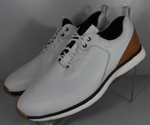 593868 MS50 MEN'S SHOES 10.5 M WHITE KNIT GOLF SNEAKERS BY JOHNSTON & MURPHY