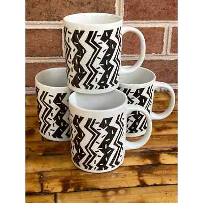 Set of 4 Studio Nova Delta Coffee Mugs MZ896 Chevron design