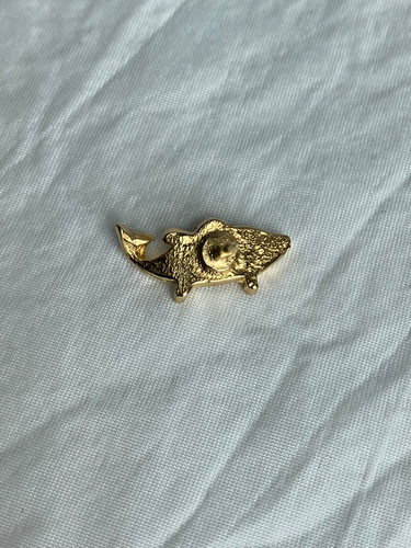 Colibri 18 KT. Gold Electroplate Trout Tie Hat Baseball Cap Jean Jacket Pin - Picture 15 of 24