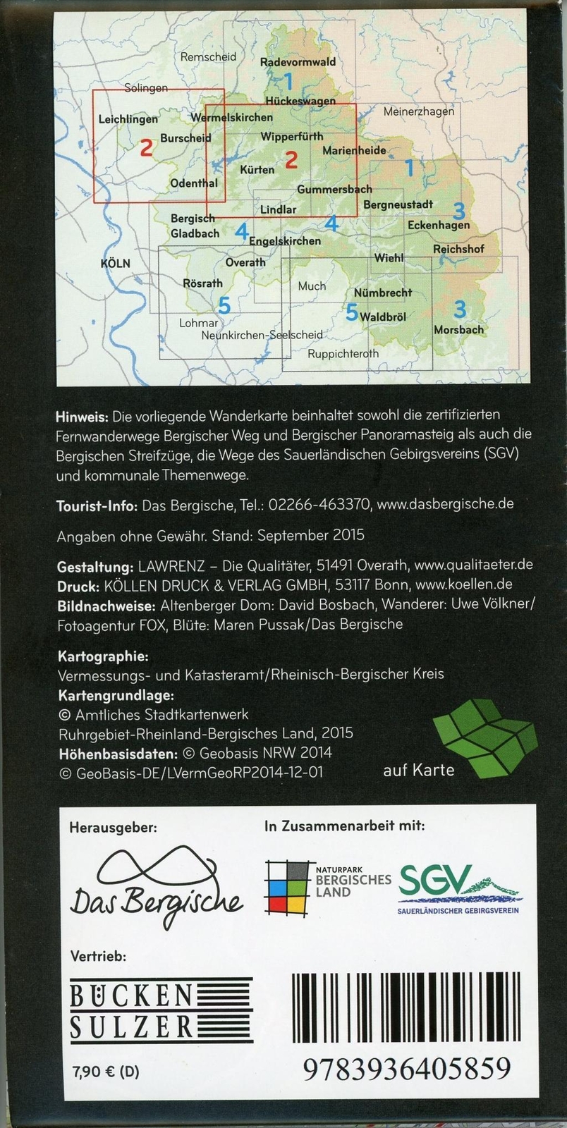 Thumbnail - Naturpark Bergisches Land 1:25.000 | (land-)karte | Deutsch | 2015