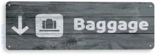 Baggage Claim Sign, Airport Hangar, Pilot Crew Rustic Aviation Tin Sign B802