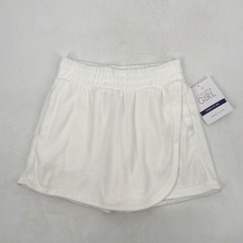 NEW ATHLETA girls size M/8-10 Jump In Terry Skort Short White Pockets cotton - Picture 10 of 10