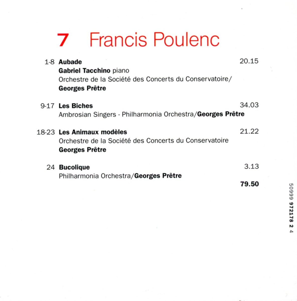 Francis Poulenc Œuvres complètes 20 CD Francis Poulenc Œuvres complètes 20 CD Set with booklet