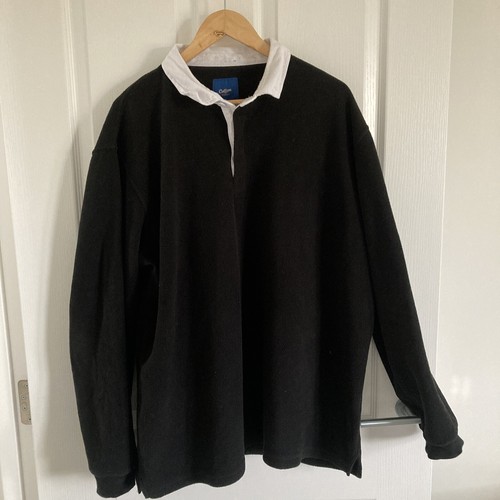 Cotton Traders Fleece Rugby Shirt 2XL Black eBay