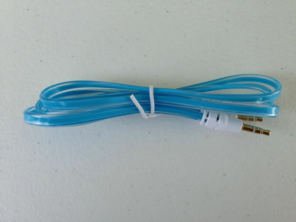 FLAT 3.5mm audio stereo aux auxiliary male cable jack FOR pc ipod iPhone 4s 5c 6 - Image 3 of 4