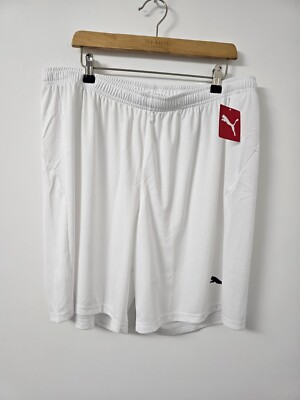 Puma Liga Core Mens White Performance Gym Training Shorts Sz XL UK