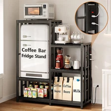 Mini Fridge Stand Coffee Bar Cabinet Station with Small Refrigerator Insert Stor