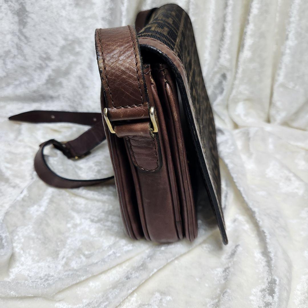 Fendi Zucca pattern leather and canvas shoulder bag From Fendi Zucca pattern leather and canvas shoulder bag From
