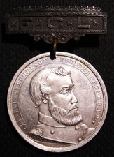 1891 GAR GRAND ARMY OF THE REPUBLIC FOUNDING SILVER ANNIVERSARY MEDAL BADGE