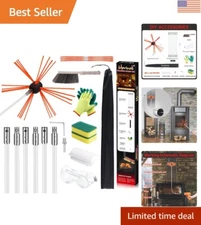 Effortless Chimney Cleaning System - 6 Flexible Rods & Chrome Locking Brush