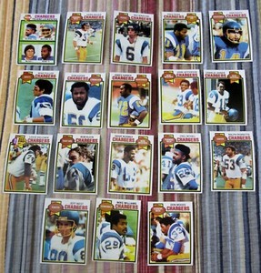 1979 TOPPS SAN DIEGO 🏈 CHARGERS COMPL TEAM SET OF 18 CARDS NR-MT📷ASPICX 🌟HOF