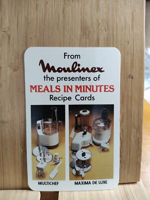 Moulinex Meals In Minutes  1981 Title  Recipe Card