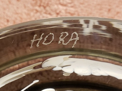 Bohemian vase Vintage art glass 1980s Sunburst bowl Hora Skrdlovice - Picture 6 of 7