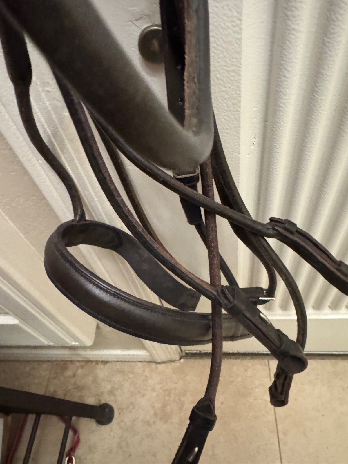 Rolled Black Leather Dressage/Eventing/Show, English Bridle & Reins "England" 