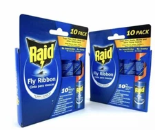 MY2- 1 PACK OF 10 — RAID FLY RIBBON — FLYING INSECT — GLUE STRIP BUG TRAP In MY1