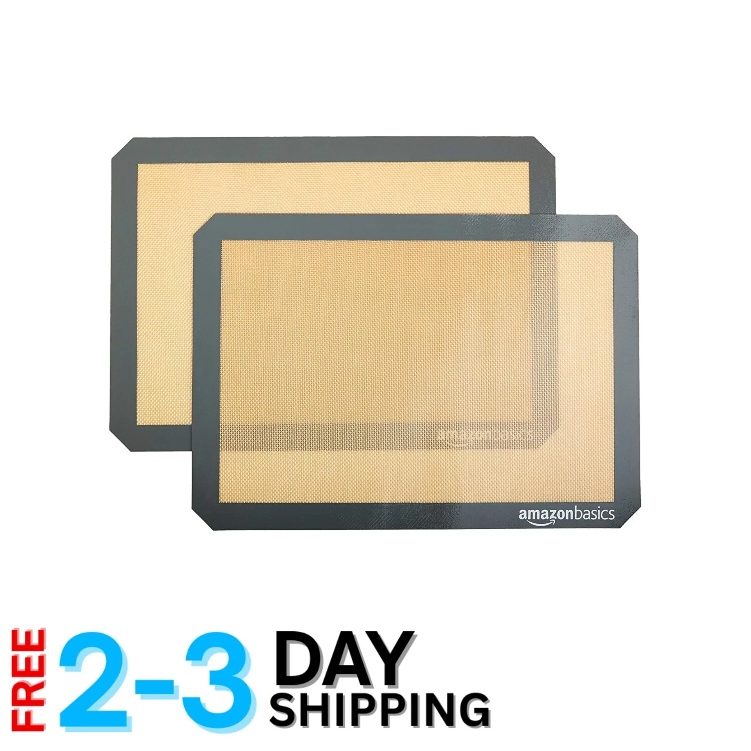 Set of 2 Non-Stick Silicone Baking Mats – 16.5"L x 11.6"W, Food-Safe Beige/Gray
Opens in a new windo