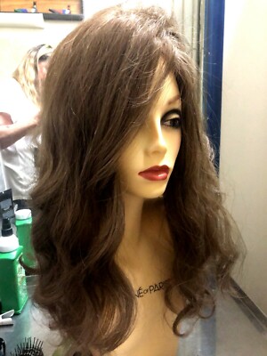 Louis Ferre Wig NRC001 RemyHumanHair MARBLE BROWN AllHandtiedFrenchTopAveragePet