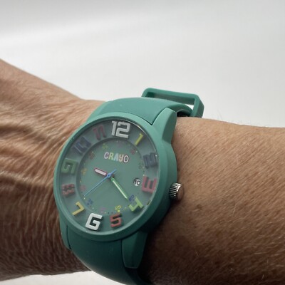 CRAYO Festival Teal Silicone Rainbow Number Watch, Unisex Crayo Festival Unisex Watch w/ Date Teal : Target main image 2