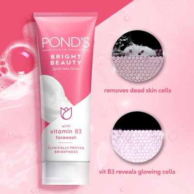 3 X POND'S Bright Beauty Spotless Glow Face wash with Vitamin B3