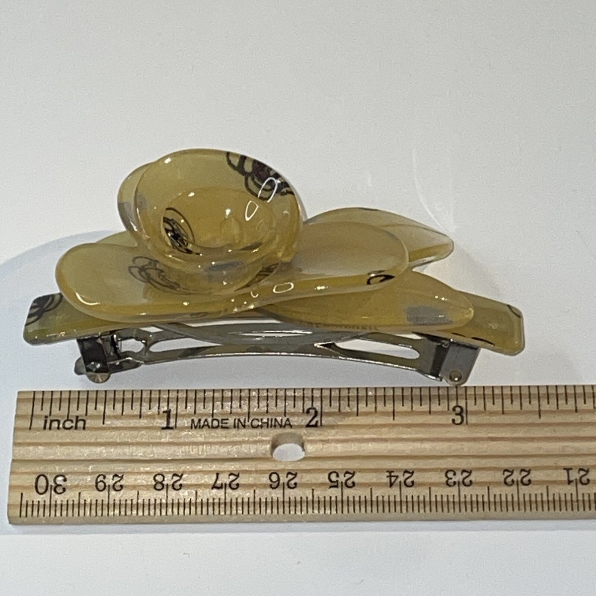 Hair Clip Barrette Handmade In Paris France 3D Flower Cream  display picture 1