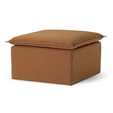 Maven Lane Claude Rustic Ottoman in Clay Fabric Upholstery