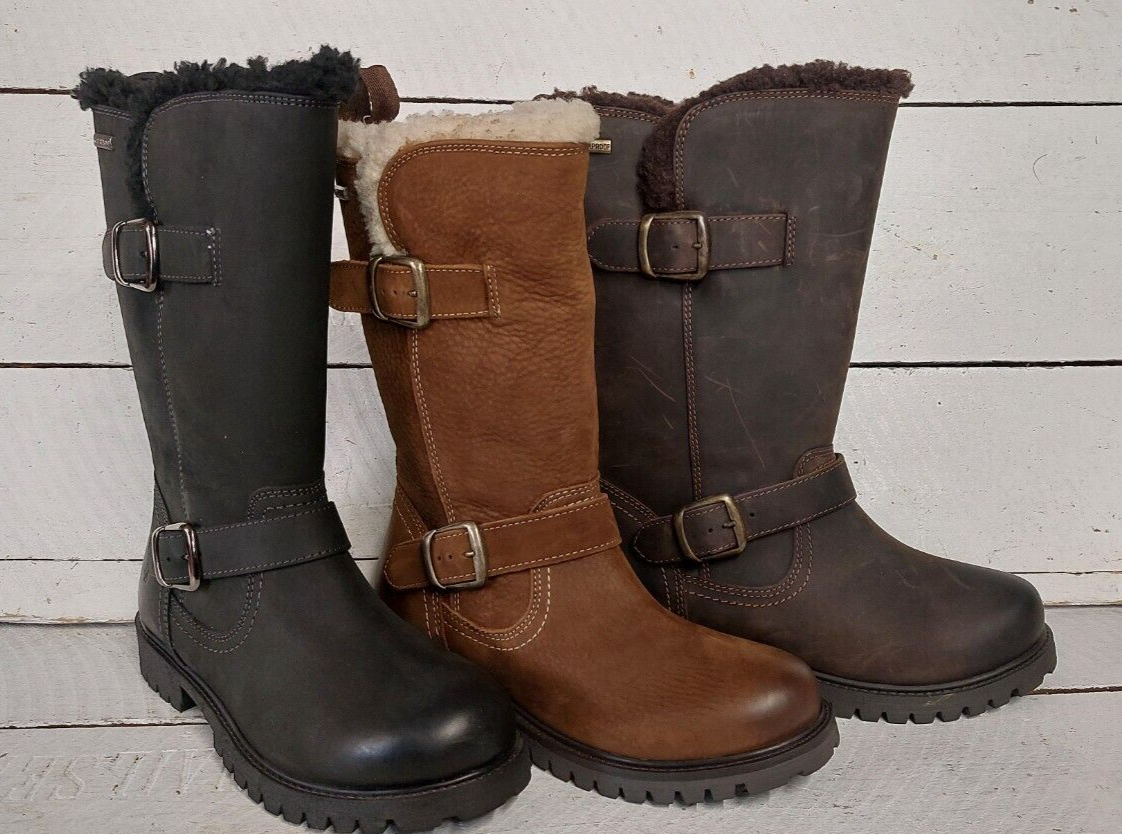 Ladies Hush Puppies Winnie Leather Water Resistant Warm Zip Up Mid