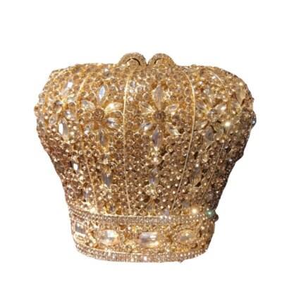 Luxury Crystal Evening Clutch Bag Women Diamond Crown Handbag Party Purse Weddin
