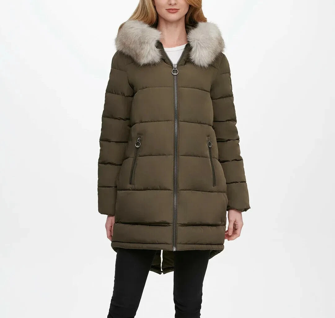 DKNY Hooded Puffer Coat MSRP $275 Size XS # 18B 79 B | eBay