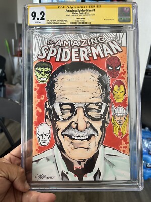 Stan Lee Amazin Spiderman #1 Signed  Sketch By Jamie Sullivan Super Rare