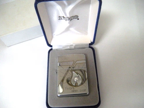 Zippo 75th Anniversary LIMITED EDITION SWAROVSKI 150 MADE ARG EMPLOYEE LIGHTER