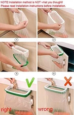 Over the Cabinet Plastic Trash Bag Holder for Kitchen, Under Sink Trash Can, ...
