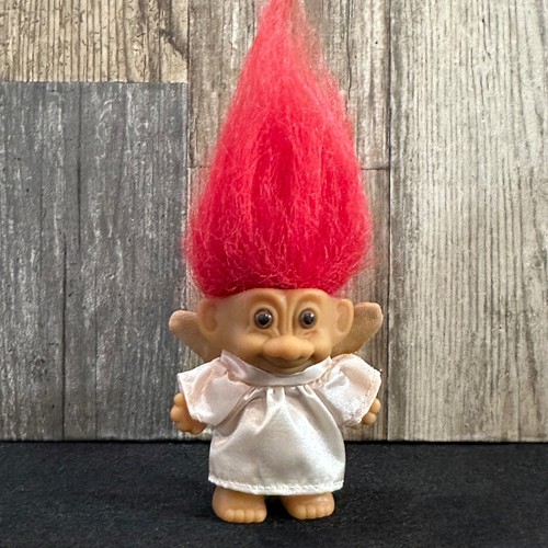 Russ Troll Doll Angel Wings Red Hair Vintage Collectible Toy