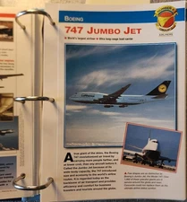 AIRCRAFT OF THE WORLD AIRLINERS FOLD OUT CARD 747 JUMBO JET