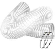 PVC Dust Collection Hose 6 x 10', Flexible Heavy PVC Fume Collection Hose with C