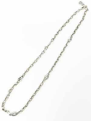 Gucci Men's Necklace Excellent Used Auth Silver Interlocking G 925