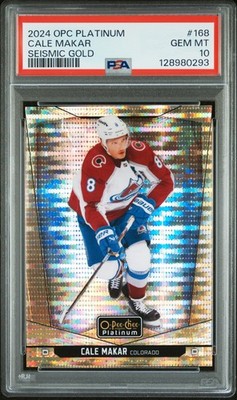 2024 UD O-PEE-CHEE PLATINUM SEISMIC GOLD #168 CALE MAKAR 17/50 PSA 10
