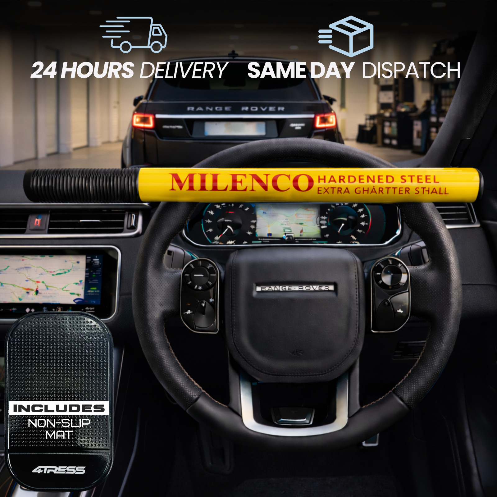 B&Q - High Security Steering Wheel LockYellow - Image 5