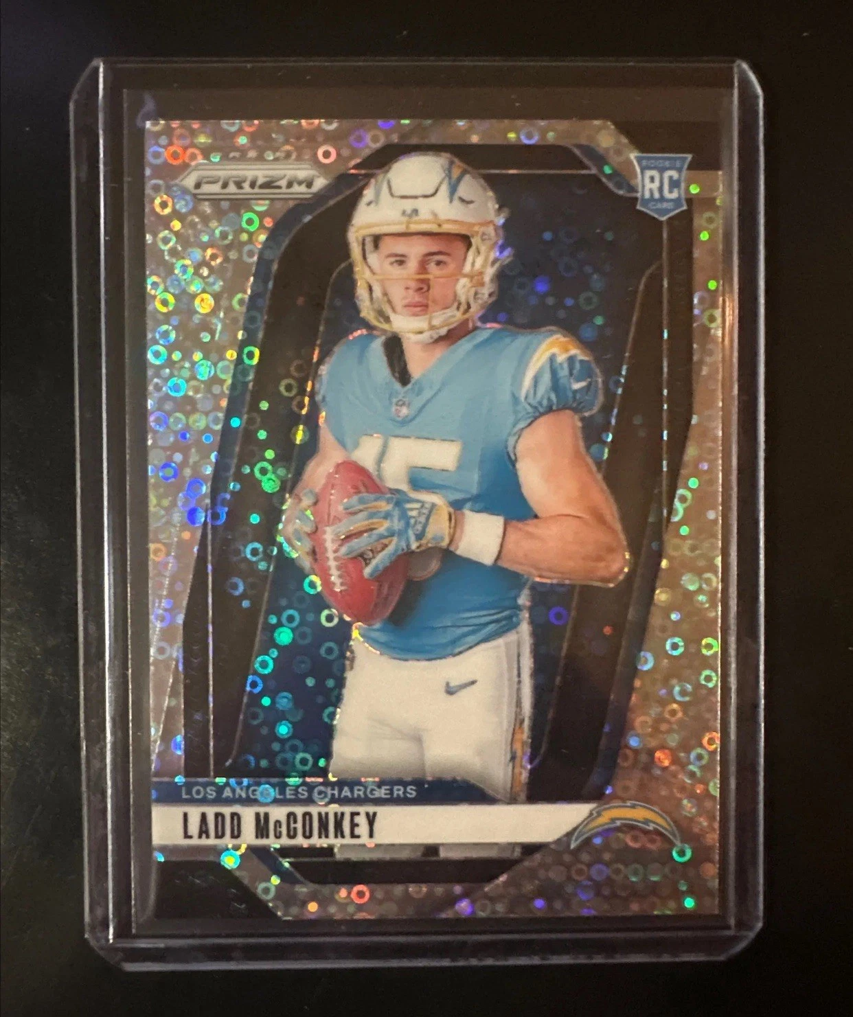 2024 Prizm Ladd McConkey NO Huddle Silver Disco Prizm VARIATION RC #24