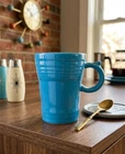 Homer Laughlin Fiesta Ware Peacock Blue 18 Oz Latte Mug EUC