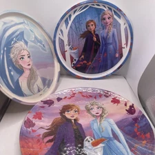 Set Of 3 Plastic Frozen Kids Plates 