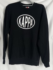 Kappa Mens Spell Out Logo Outdoor Crew Sweatshirt Black Sz Medium