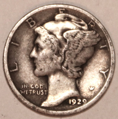 1929-P Mercury Dime - Fine - 3416ED FREE SHIPPING