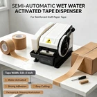 Semi-Automatic Water Activated Tape Dispenser Cuts 4-44" Length,Fits 0.8-4" Wide
