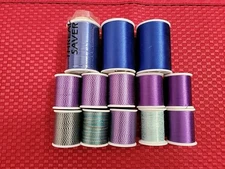 Lot of 13c Assorted Gently Used Rayon Coats Sewing Thread Spools - Multicolor
