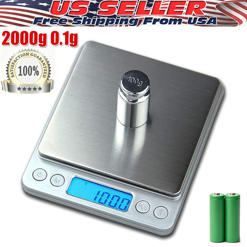 Digital Kitchen Scale Food Diet Cook Weight Jewelry Gold Grain Gram 2000g x 0.1g