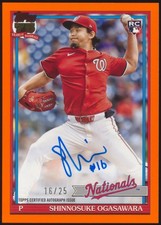 2026 TOPPS SERIES 1 SHINNOSUKE OGASAWARA 1991 ORANGE AUTO AUTOGRAPH 16/25