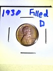 UNC ERROR! 1930 D Penny Lincoln Wheat Cent Penny. FILLED D — photo 2